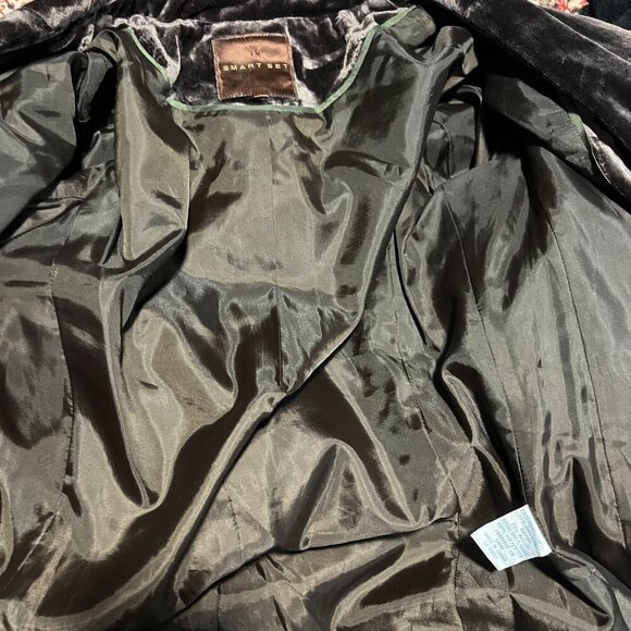 Vintage Y2K Smart Set Size 5 Brown Velvet Velour Blazer Witchy Practical Magic - Picture 6 of 6